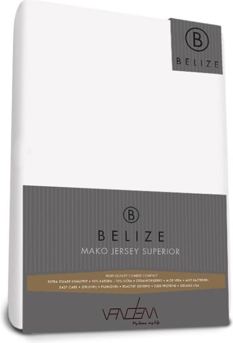 Van Dem - Belize - Mako Jersey hoeslaken 100 x 200 cm wit