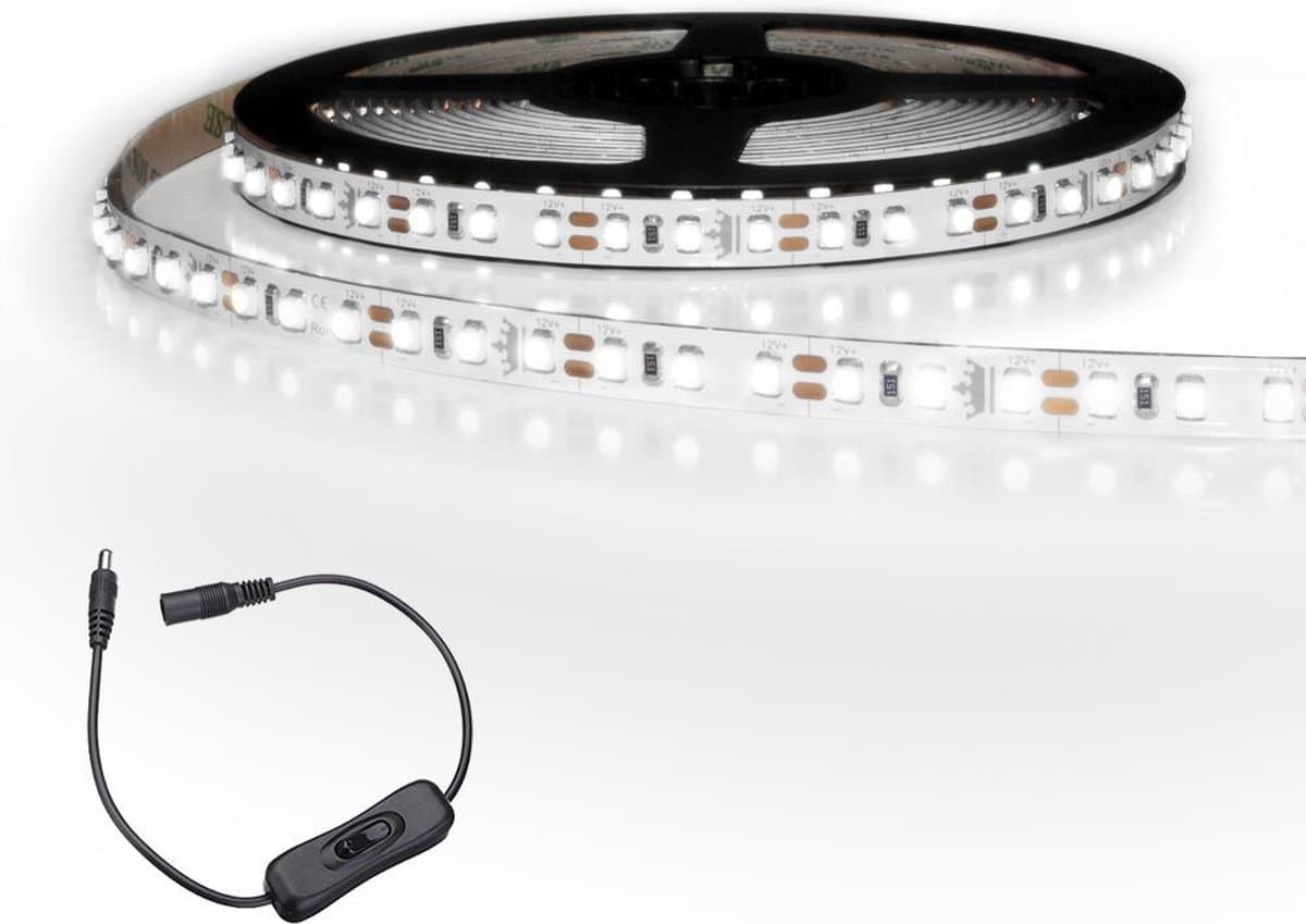 Led strip 1 meter Koud Wit Premium 120 Leds- Complete set
