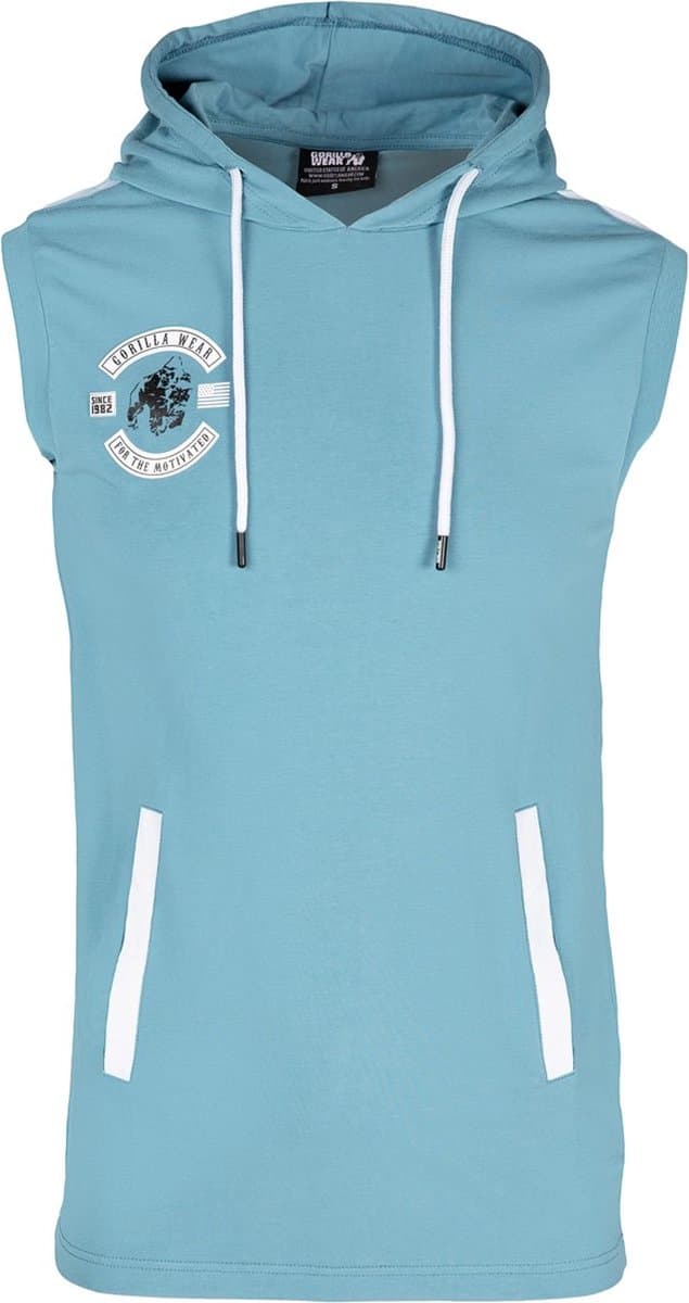 Gorilla Wear Oswego S/L Hooded T-Shirt - Blauw - M