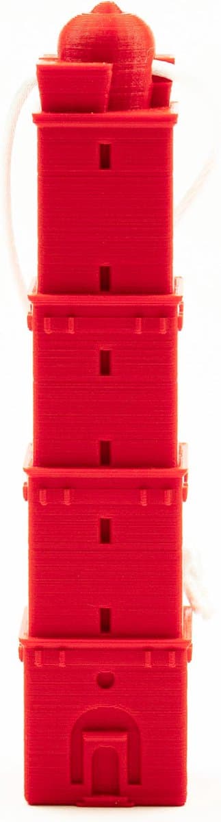 Kersthanger Brandaris Terschelling 3D geprint - Rood