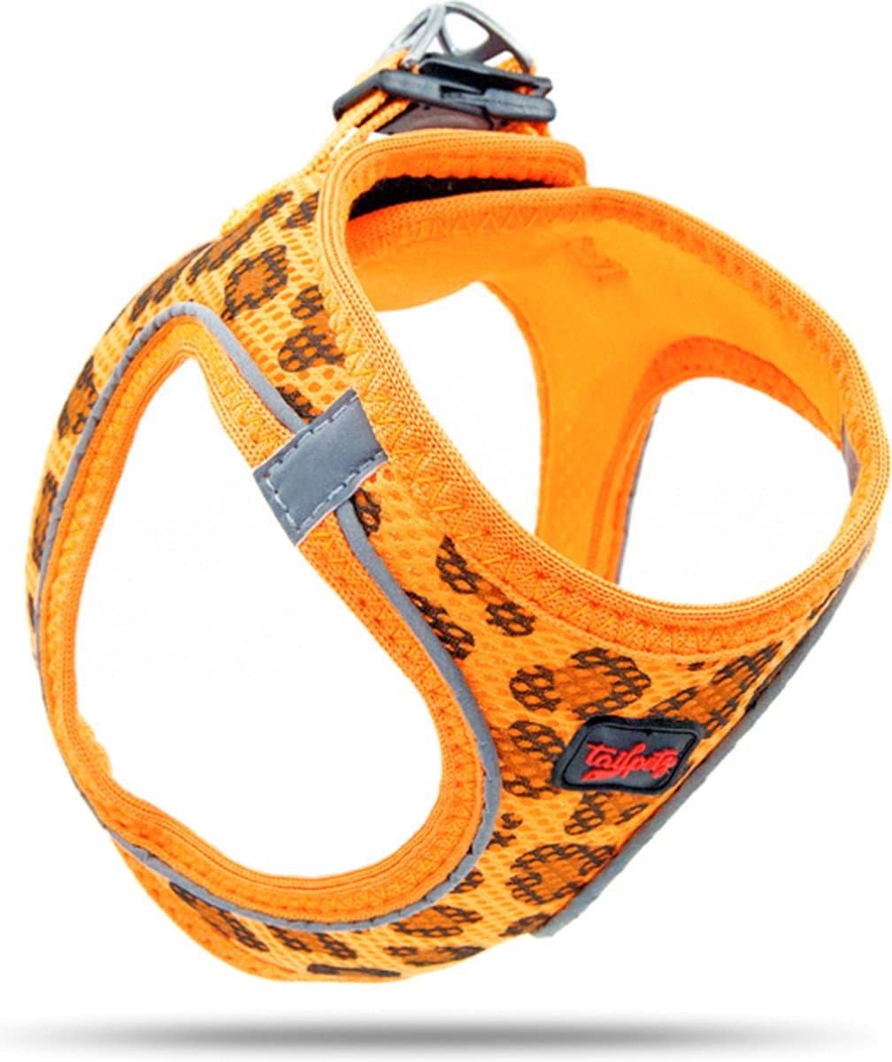 Tailpetz - Air-Mesh Harness - Hondenharnas - Hondentuig - Hondentuigje Kleine Hond - Y Tuig Hond - Harnas Hond - Anti Trek Tuig Hond - Reflecterend - Maat XS - Leopard