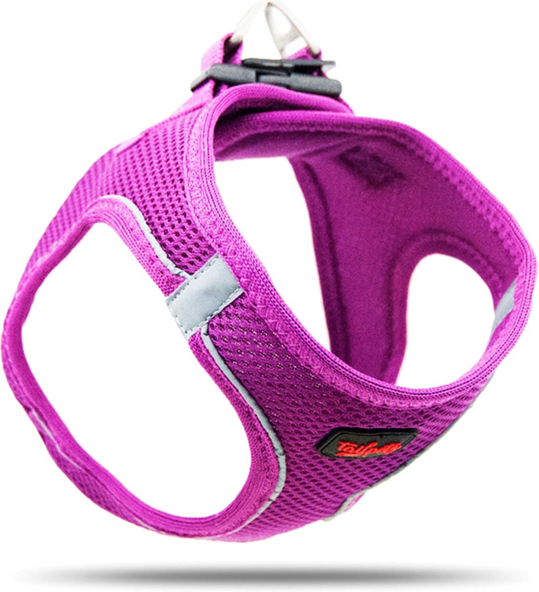 Tailpetz - Air-Mesh Harness - Hondenharnas - Hondentuig - Hondentuigje Kleine Hond - Y Tuig Hond - Harnas Hond - Anti Trek Tuig Hond - Reflecterend - Maat S - Purple