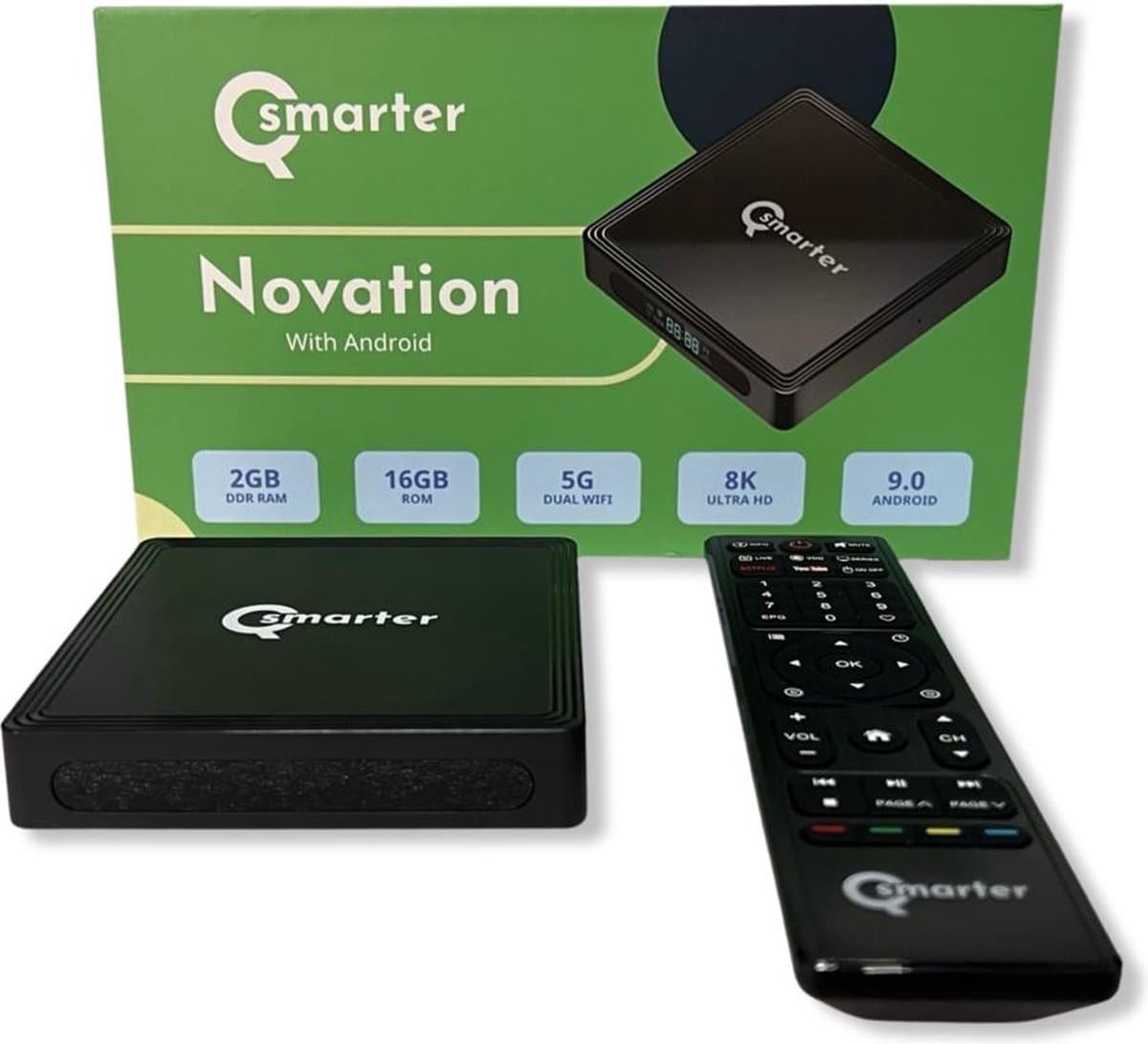 Qsmarter Novation - 8K ULTRA HD Android 11.0 IPTV Chromecast Mediaspeler- 16GB Opslag- 2GB RAM