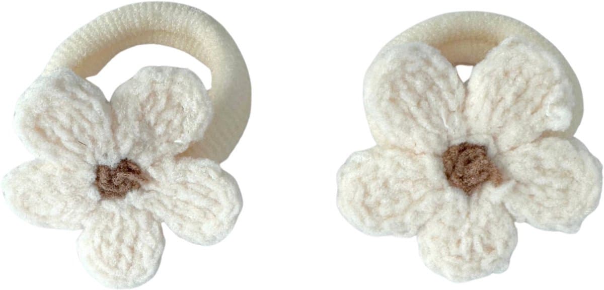 Baby haarelastiekjes met strikje - cotton bloom