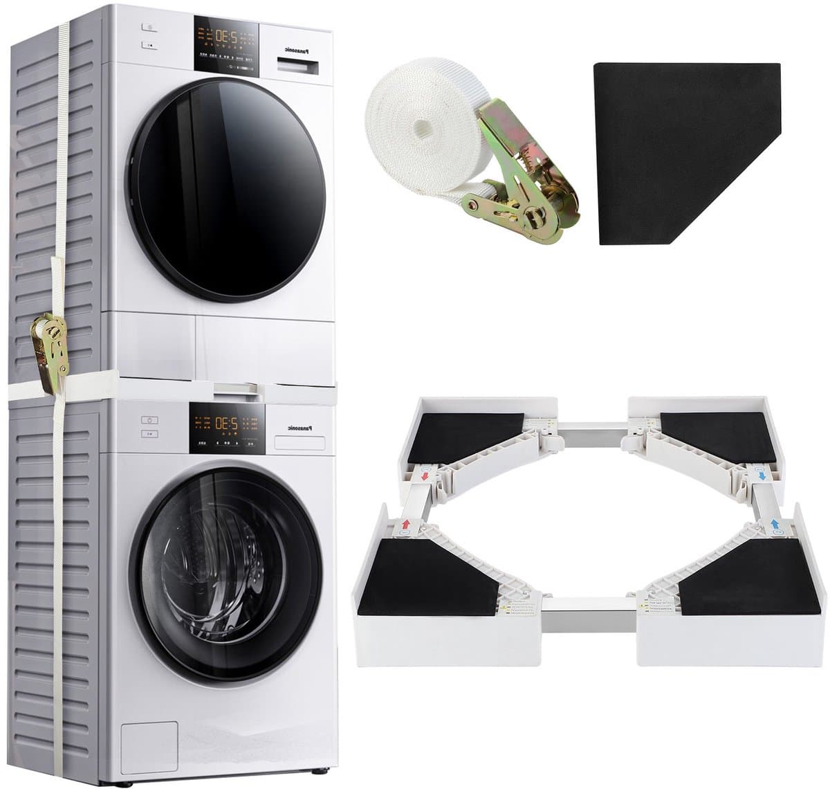 Garpex® Tussenstuk Wasmachine Droger – Stapelkit Wasmachine Droger - Universeel Verstelbaar