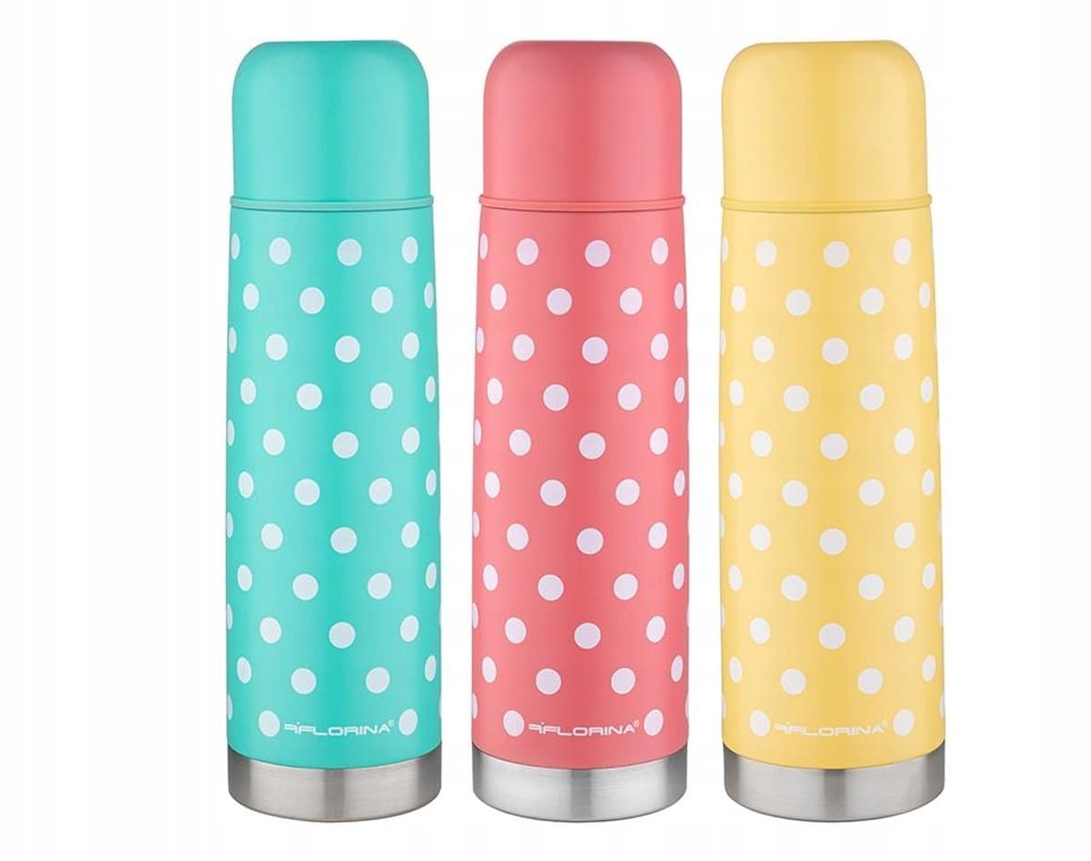 Florina Dots Thermos 1L RVS - Warm & Koud Drankjes