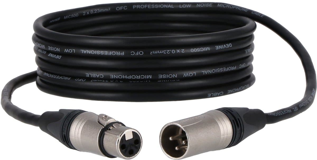 Devine MIC500N/3 XLR microfoon/signaalkabel met Neutrik-connectoren 3 meter
