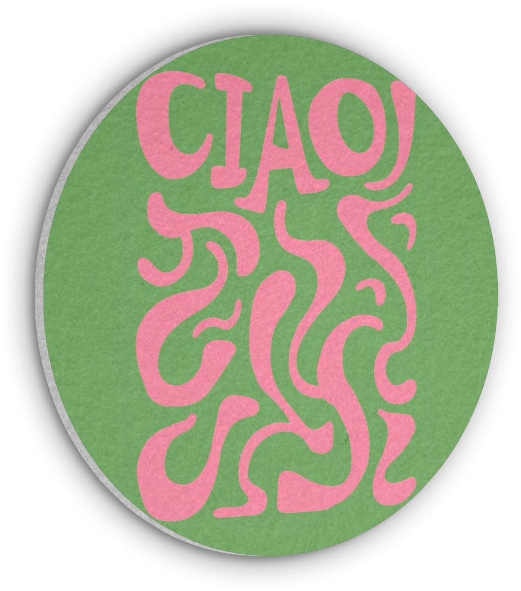 Akoestisch wandpaneel rond 30x30 cm - Vilt schilderij Abstract - Roze - Ciao - Vormen - Ronde akoestische panelen - Geluidsdempende wanddecoratie - Geluidsisolatie wandcirkel - Muurdecoratie geluidspanelen