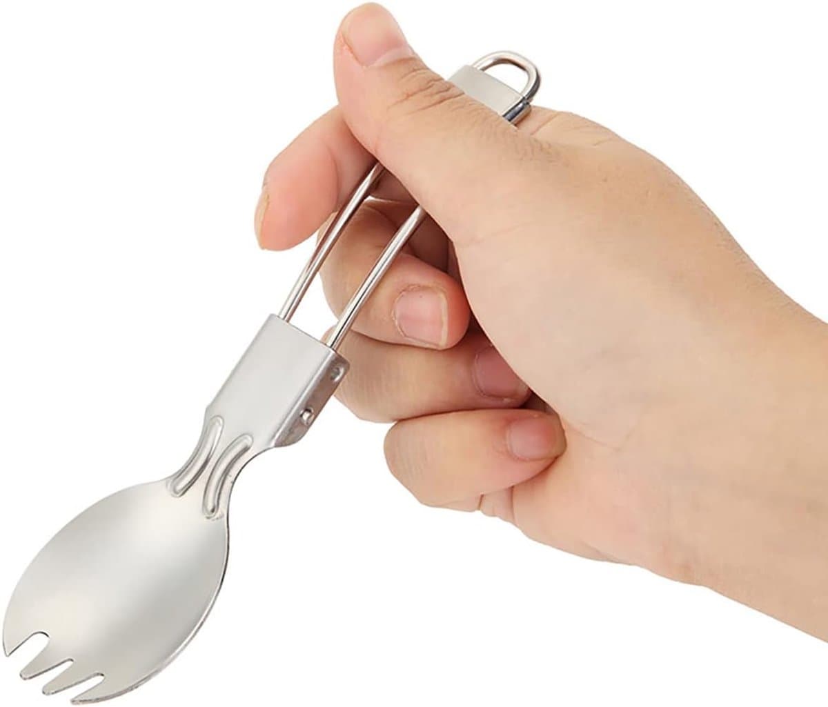 Ultralichte opvouwbare saladelepel van 1 oz - Draagbaar bestek van roestvrij staal 304 - Perfect voor backpacken/wandelen/kamperen