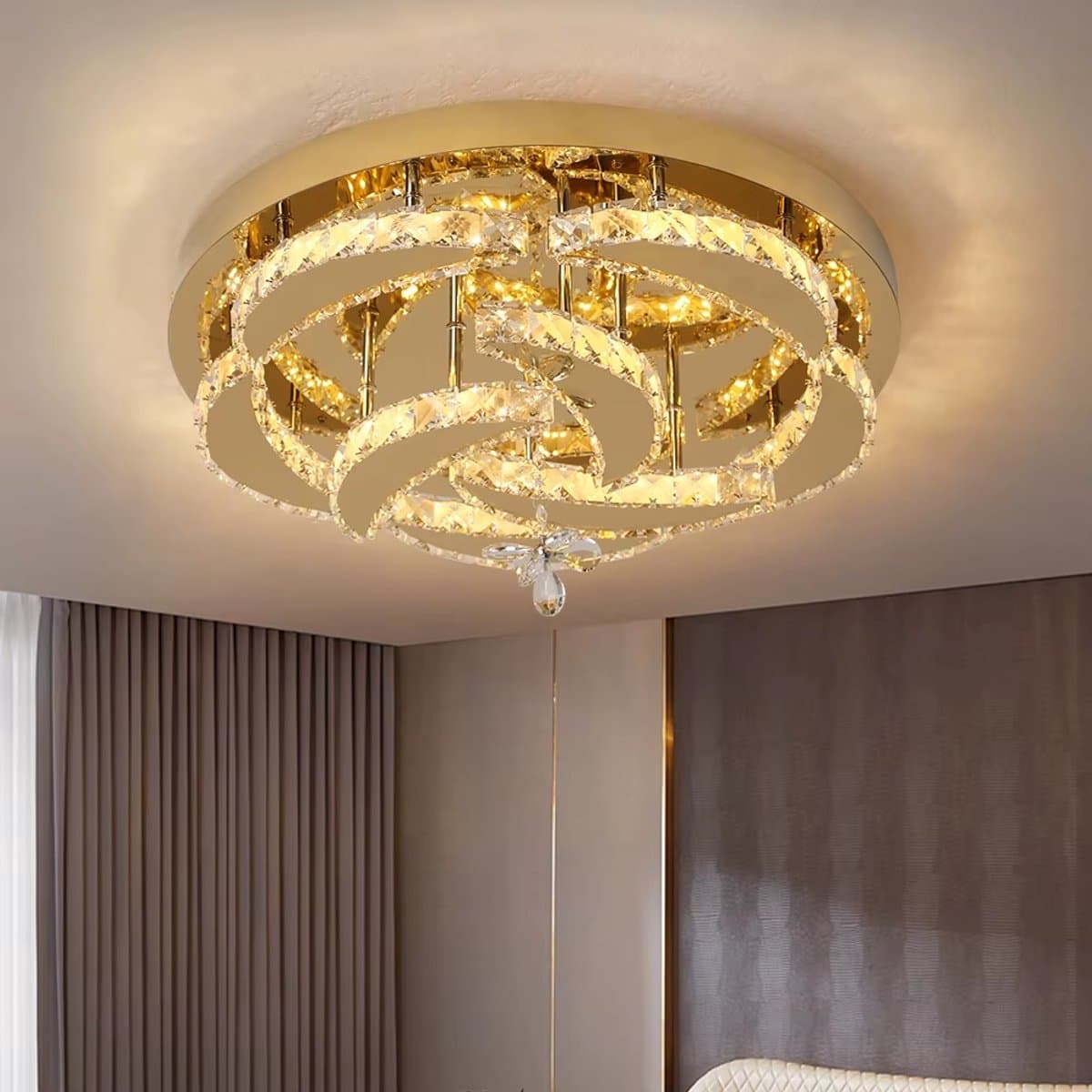 Mrs. Jones - Maan Crystal LED Lamp - Met Afstandsbediening - Moderne Lamp - Kristal Kroonluchter - Woonkamer Lamp - Plafonniere
