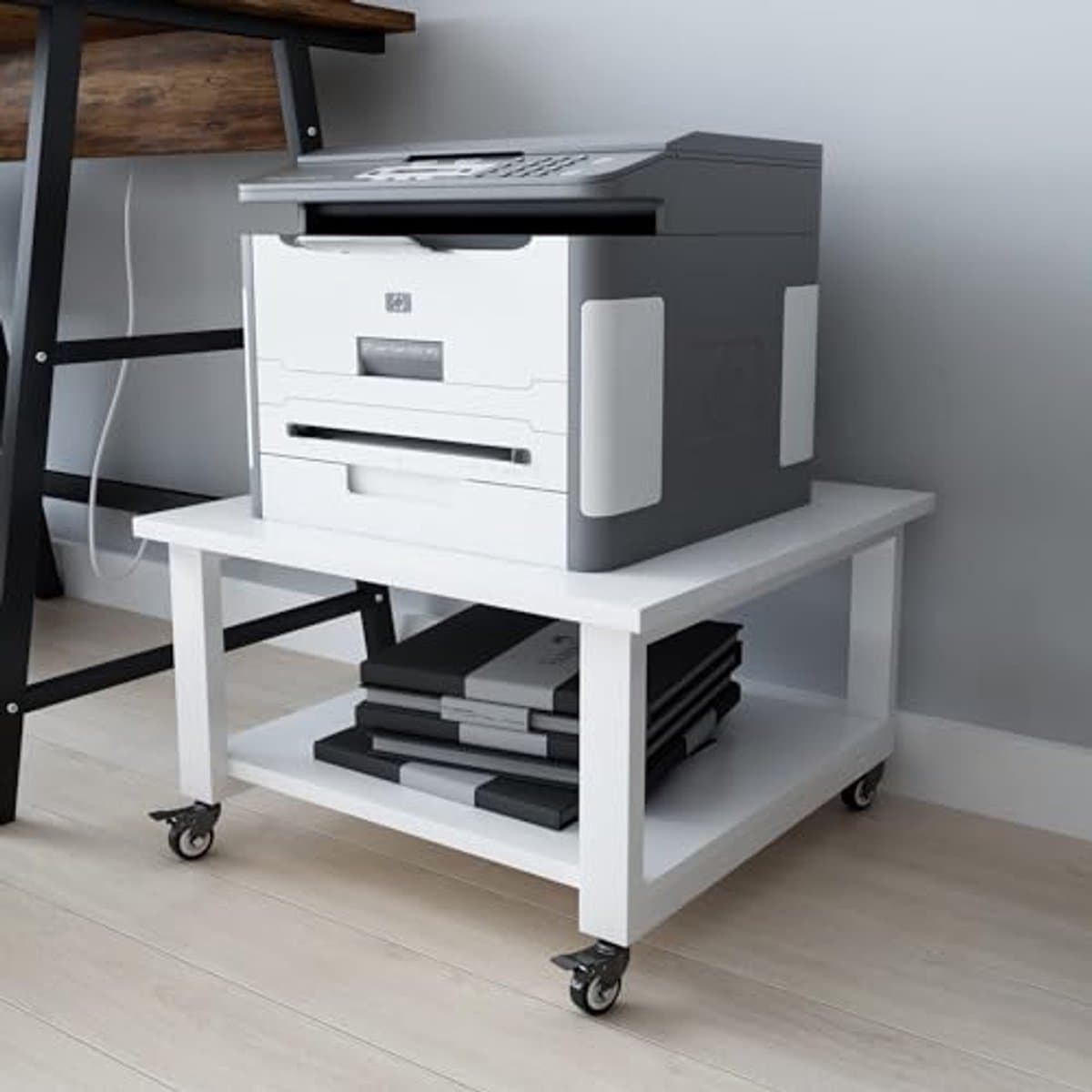 2-Tier Laser Printer Stand - Grote Printer Tafel met Paper Storage Shelf voor Thuis en Kantoor