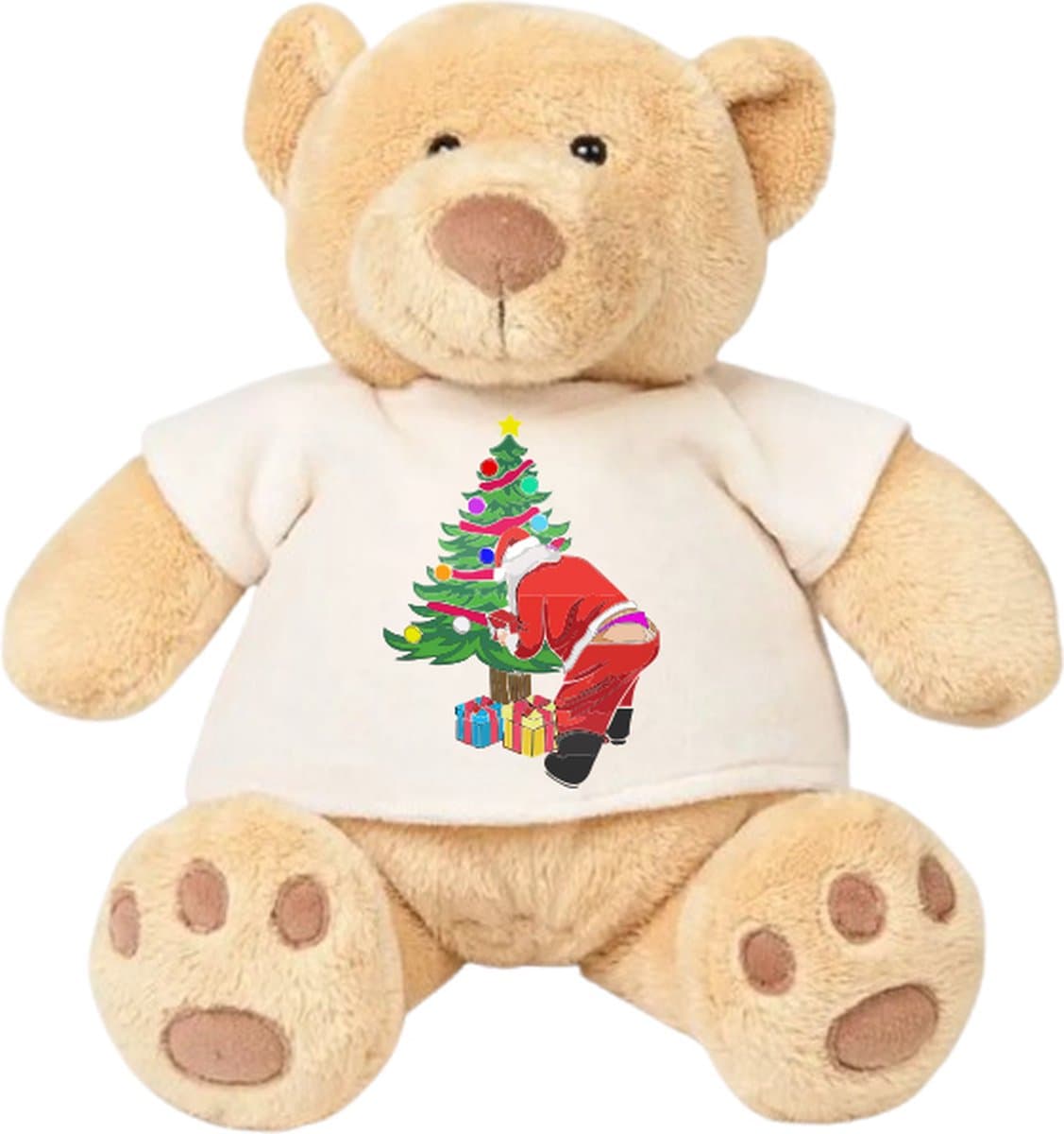 Pluche Beer Kerstman in string - Kerst - Grappig - Kerstkado - Knuffel