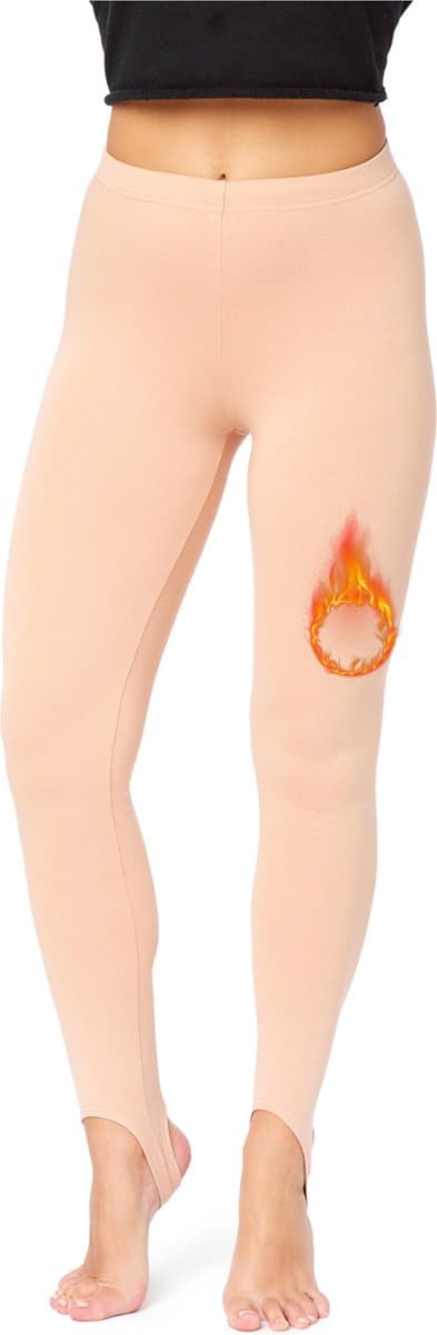 Bellivalini Dames Thermische Legging met Stijgbeugels - Sport - Vrijetijdsbroek - Lang - Sporbroek - BLV-BLV50-321-LE - Licht Perzik - M