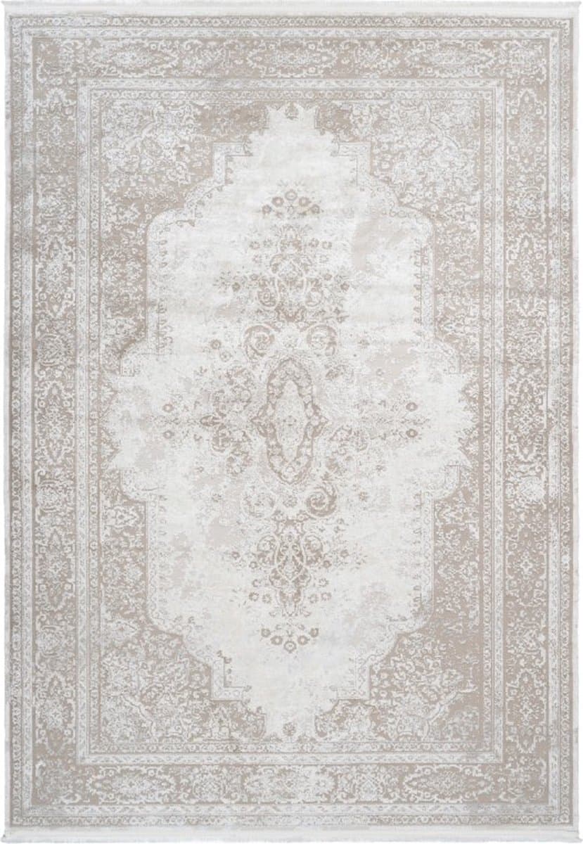 Luxury Picasso Elysee Vloerkleed - Laagpolig Luxe Tapijt - Soft Fluweel - Creme- 160x230 CM