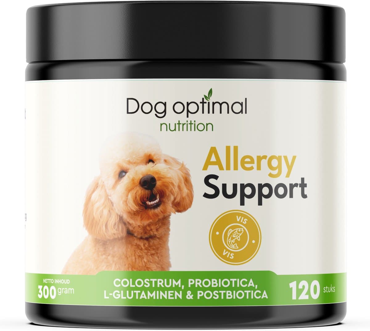 Dog Optimal Allergie Support Vis smaak - 120 Stuks - Hondensnacks - Huid allergie - Probiotica - Seizoens allergie - Krabben - Supplementen - Honden Supplement