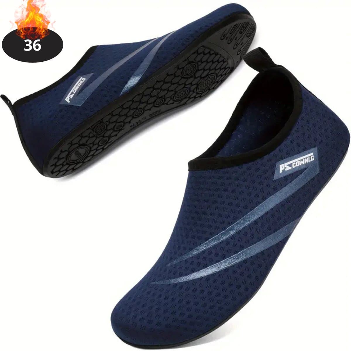Livano Waterschoenen Voor Kinderen & Volwassenen - Aqua Shoes - Aquaschoenen - Afzwemschoenen - Zwemles Schoenen - Blauw - 36