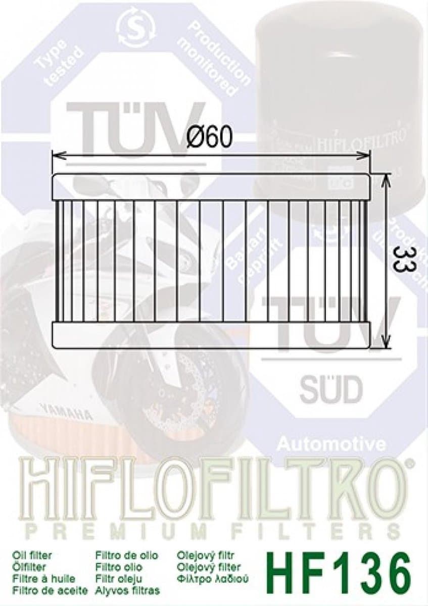 hiflofiltro oliefilter voor motor beta 350 m4 4tps 2006 tot 2015 hf136 nieuw