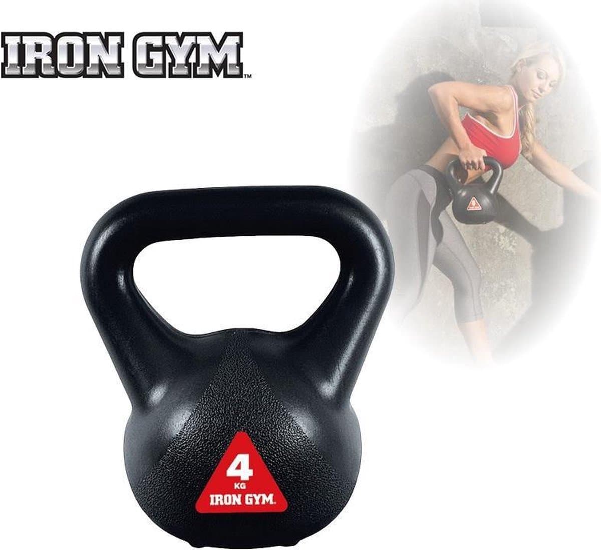 Iron Gym Kettlebell - 4 kg - Vinyl Kettlebell - Brede Handgreep - Sport & Gewicht