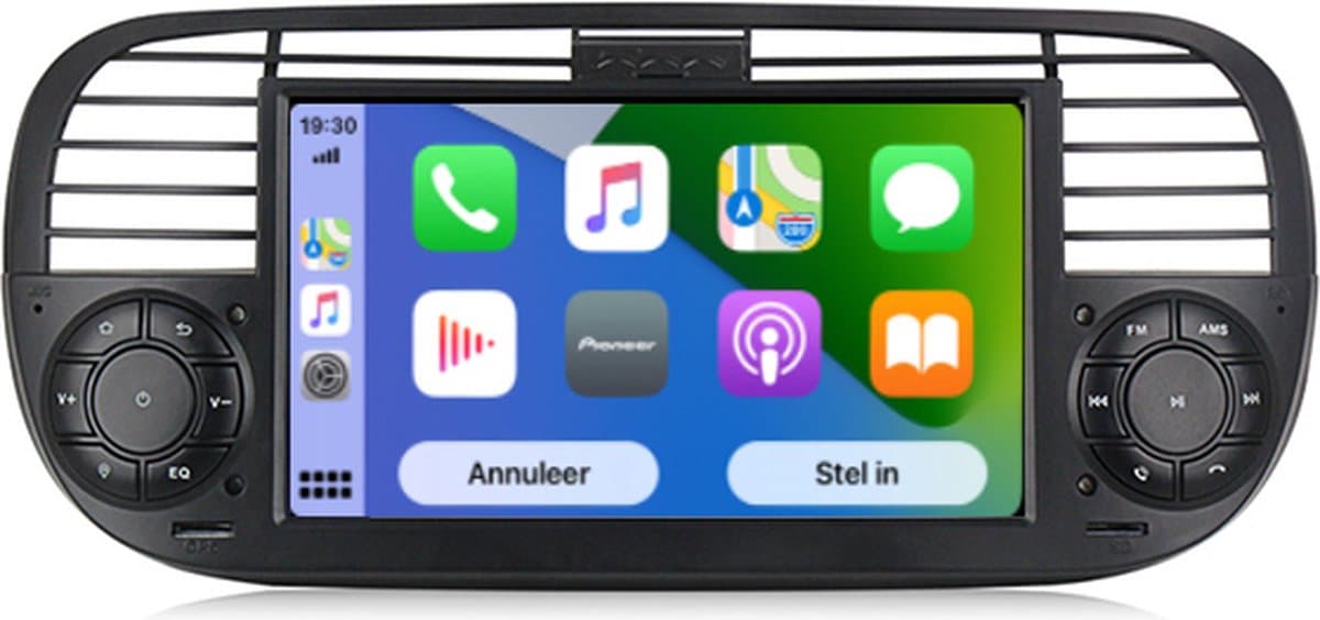 Boscer Autoradio - Geschikt voor Fiat 500 2007-2015 - Apple Carplay & Android Auto - Android 13 - 7'' Navigatiesysteem - Zwart - Achteruitrijcamera