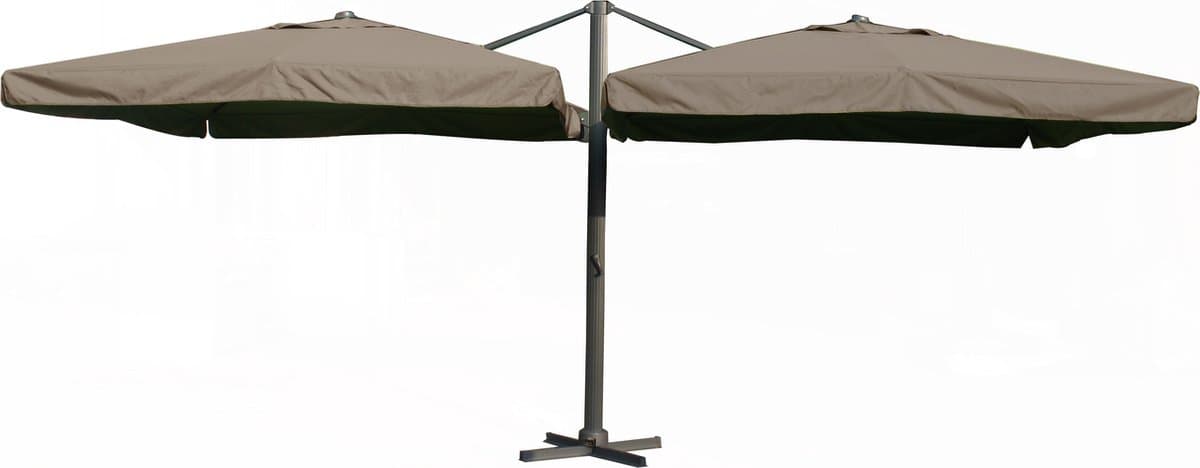 Paralux dubbele zweefparasol - 2 doeken van 3x3m - Taupe