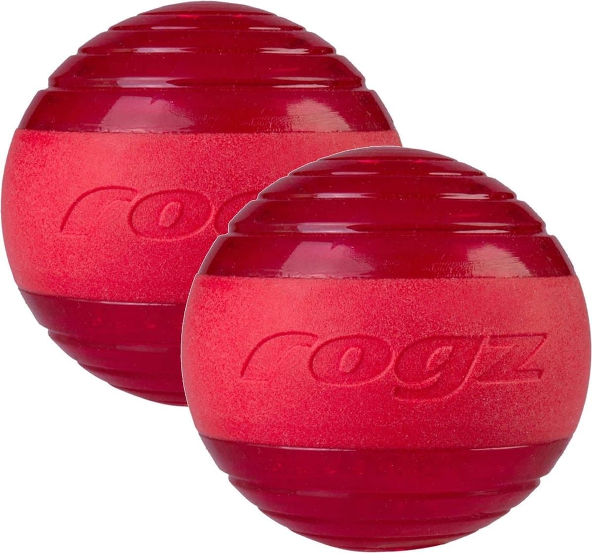 Rogz Squeekz 6.4 cm - Hondenspeelgoed - 2 x Rood