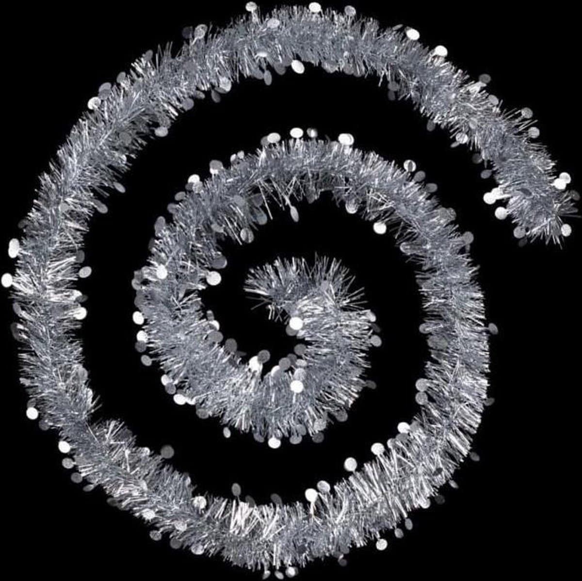 Slinger met reliëfschijfjes 10 cm x 2 m, 4-laags, zilver
