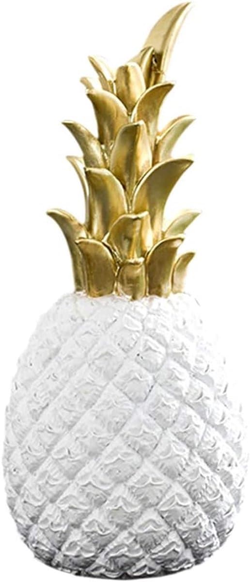 Ananas Decoratie - Hars Ornament - Huis Decoreren - Nordic Moderne Design - 75 x 75 x 20 cm - Wit/Zwart/Goud