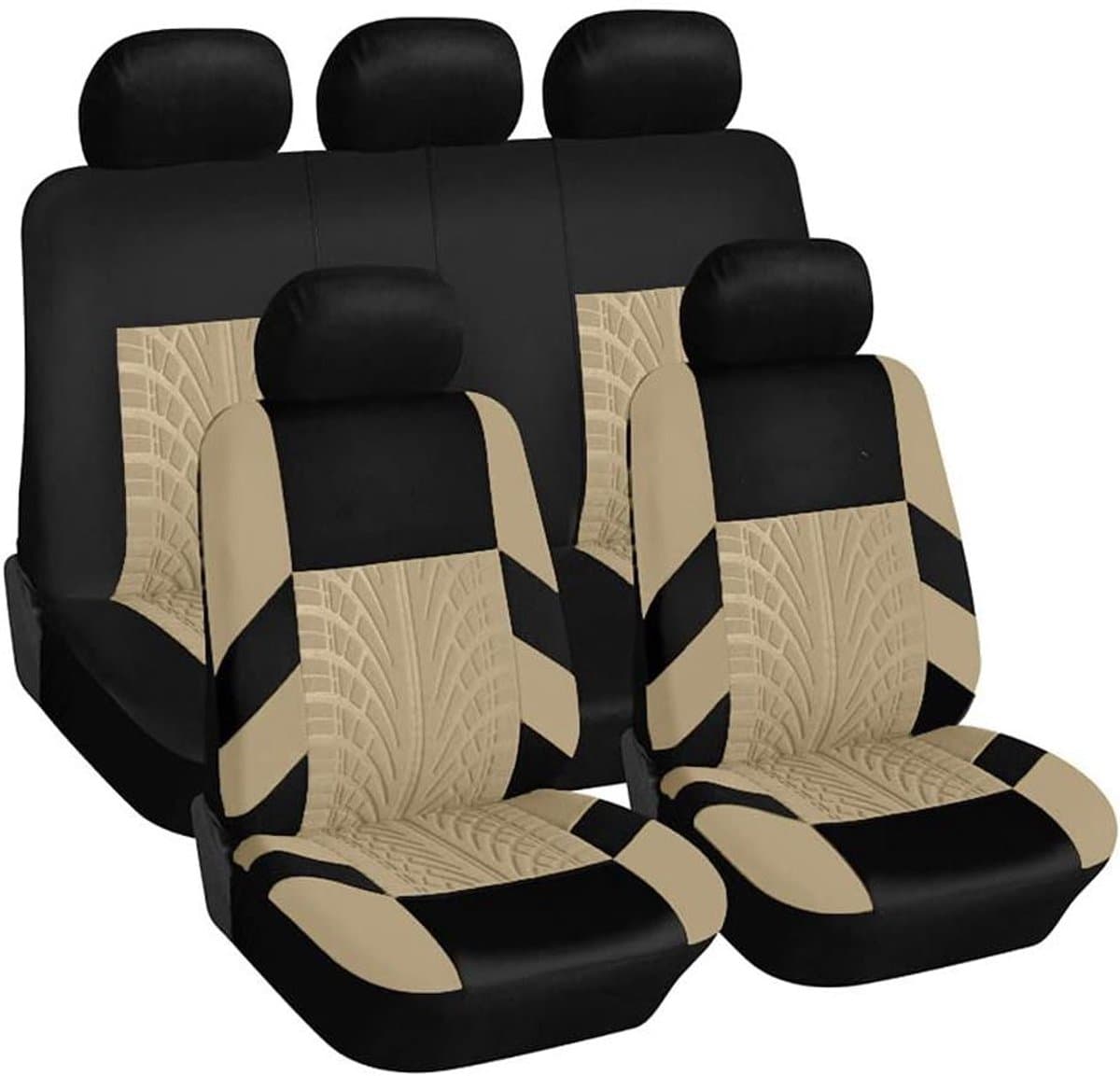 Autostoelhoezen - Stoelhoezen Auto - Interieur Beschermen - Ademend Antislip - Set van 5 - Beige