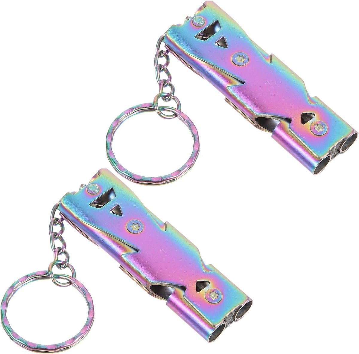 Noodfluitje Roestvrij - Overlevingsfluitje Veiligheidsfluitje - Buitenactiviteiten Noodsituaties - Hoog Decibel Geluid - 11.30X1.70X0.70CM - Multi