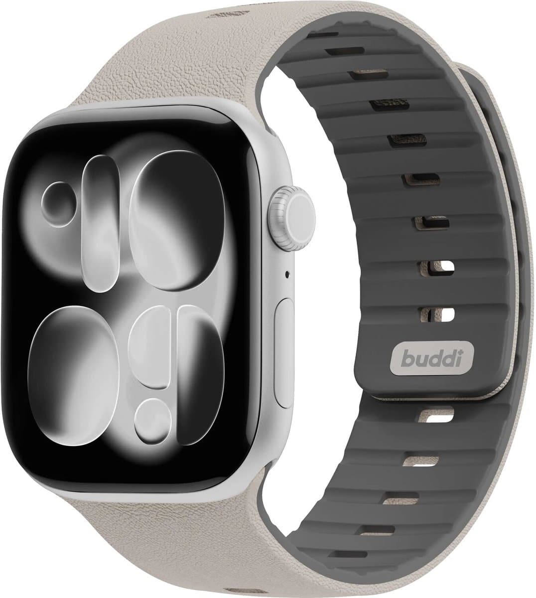 Buddi Luno Magnetisch Apple Watch Bandje - 1-11/SE - 38/40/41/42MM Grijs