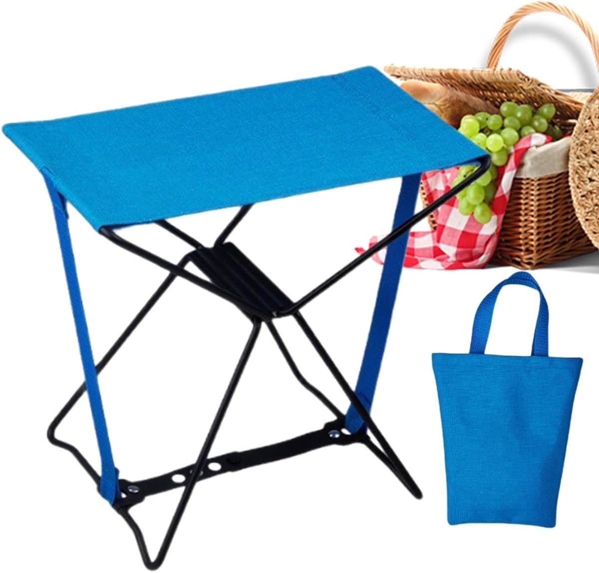 Draagbare Kruk - Opvouwbare Stoel - Outdoor Zitten - Lichtgewicht en Duurzaam - Compact Ontwerp - Blauw