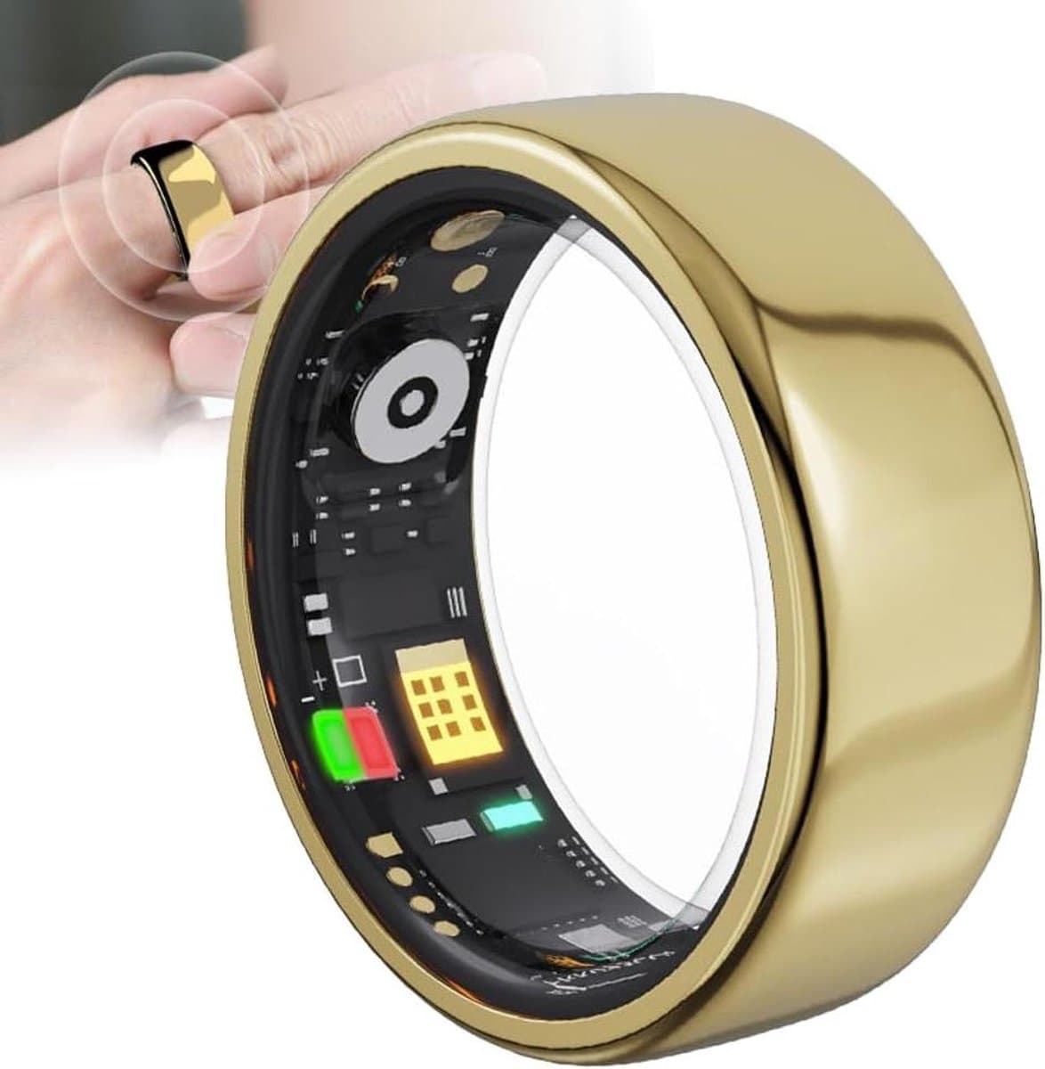 Slimme Gezondheidsring - Fitness Tracker - Activiteit Monitoren - IP68 Waterdicht - 3-5 Dagen Batterij - Goud