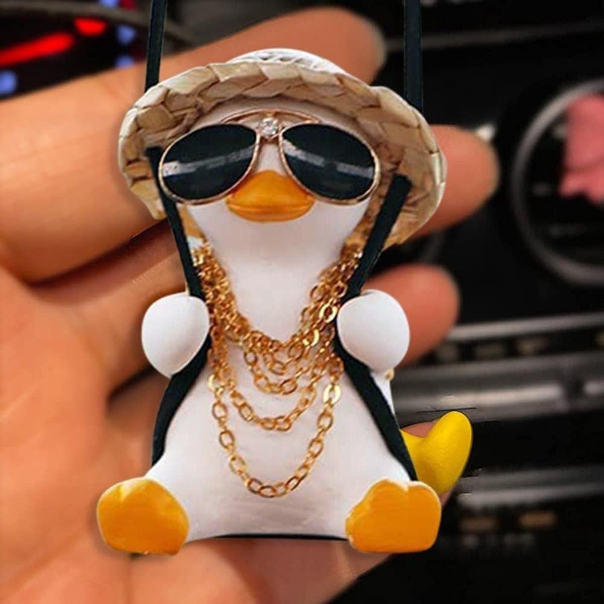 Schattige Hangende Eend voor Achteruitkijkspiegel, Auto Decoratie Ornament voor Kerst, Verjaardag en Huiswarming
