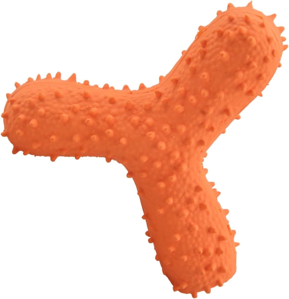 Honden Latex Speelgoed - Hondenspeeltje Piepend - Interactief Spelen - Zachte Textuur - 10 cm - Oranje