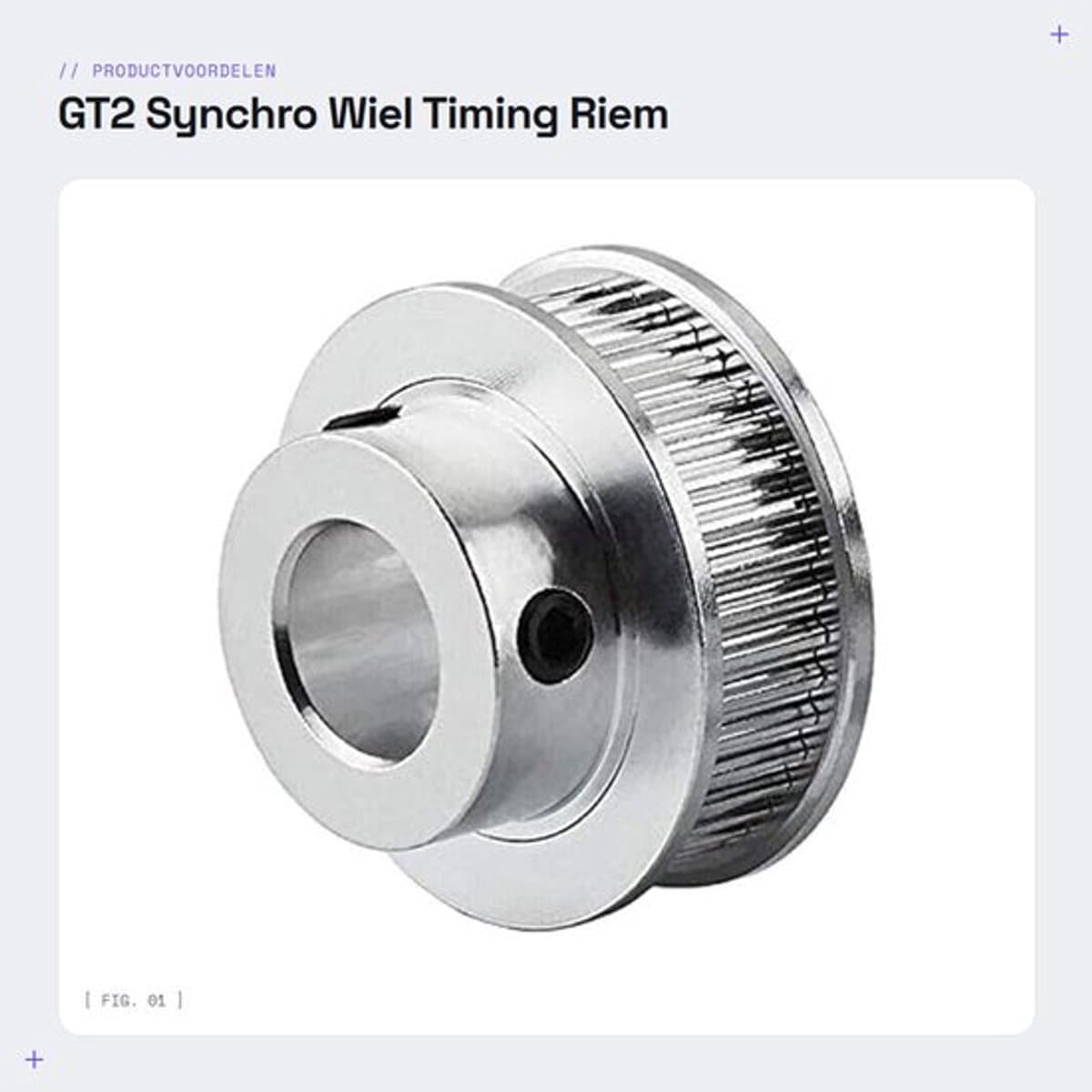 Timing Riem - GT2 Katrol - Aluminium - 36 Tanden - Boring 5mm - H-type - Perfect voor 3D Printer