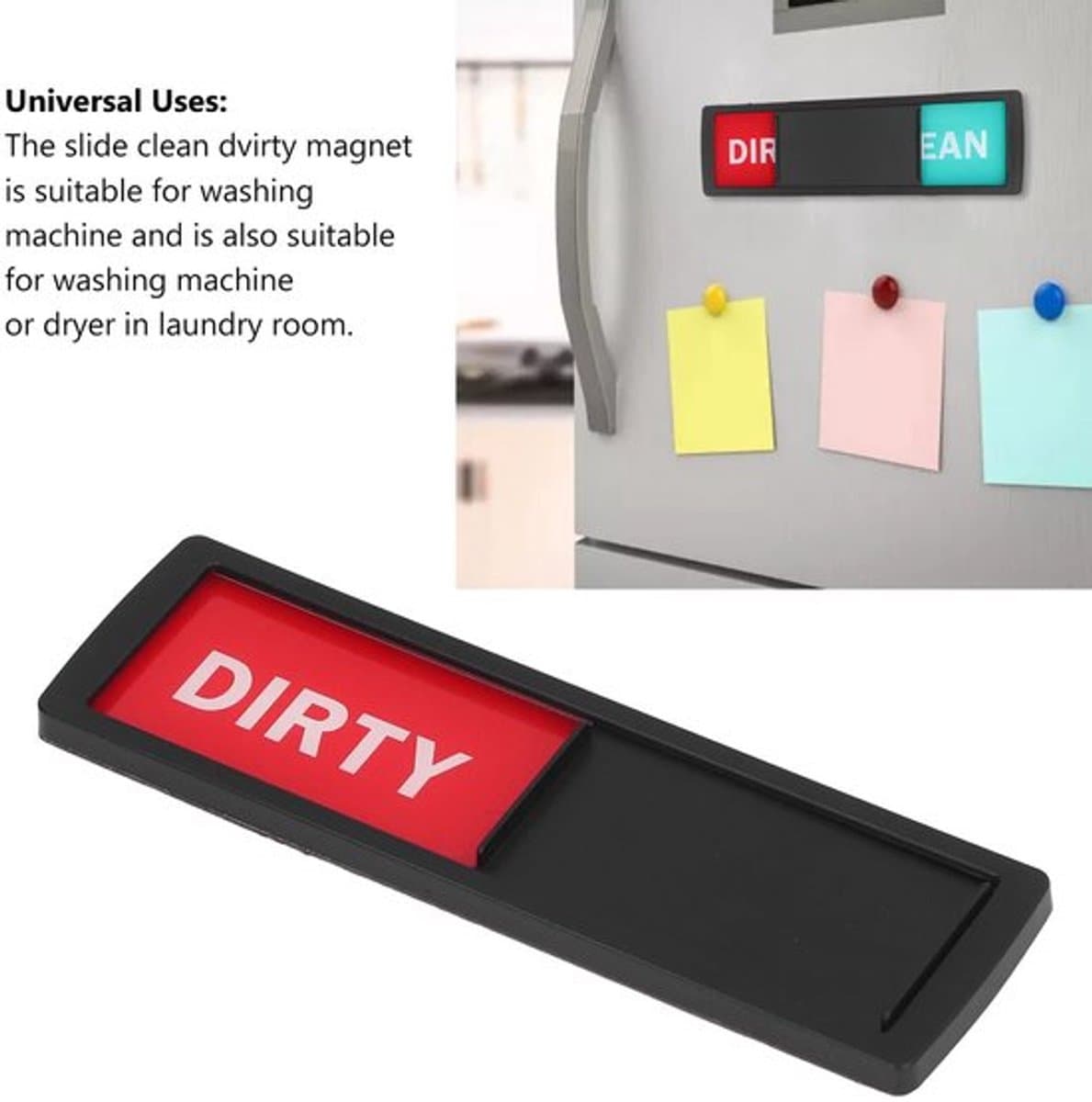 Dailygoods - Vaatwasser Koelkastmagneet - Schoon Vuil Teken - Eenvoudig Te Lezen