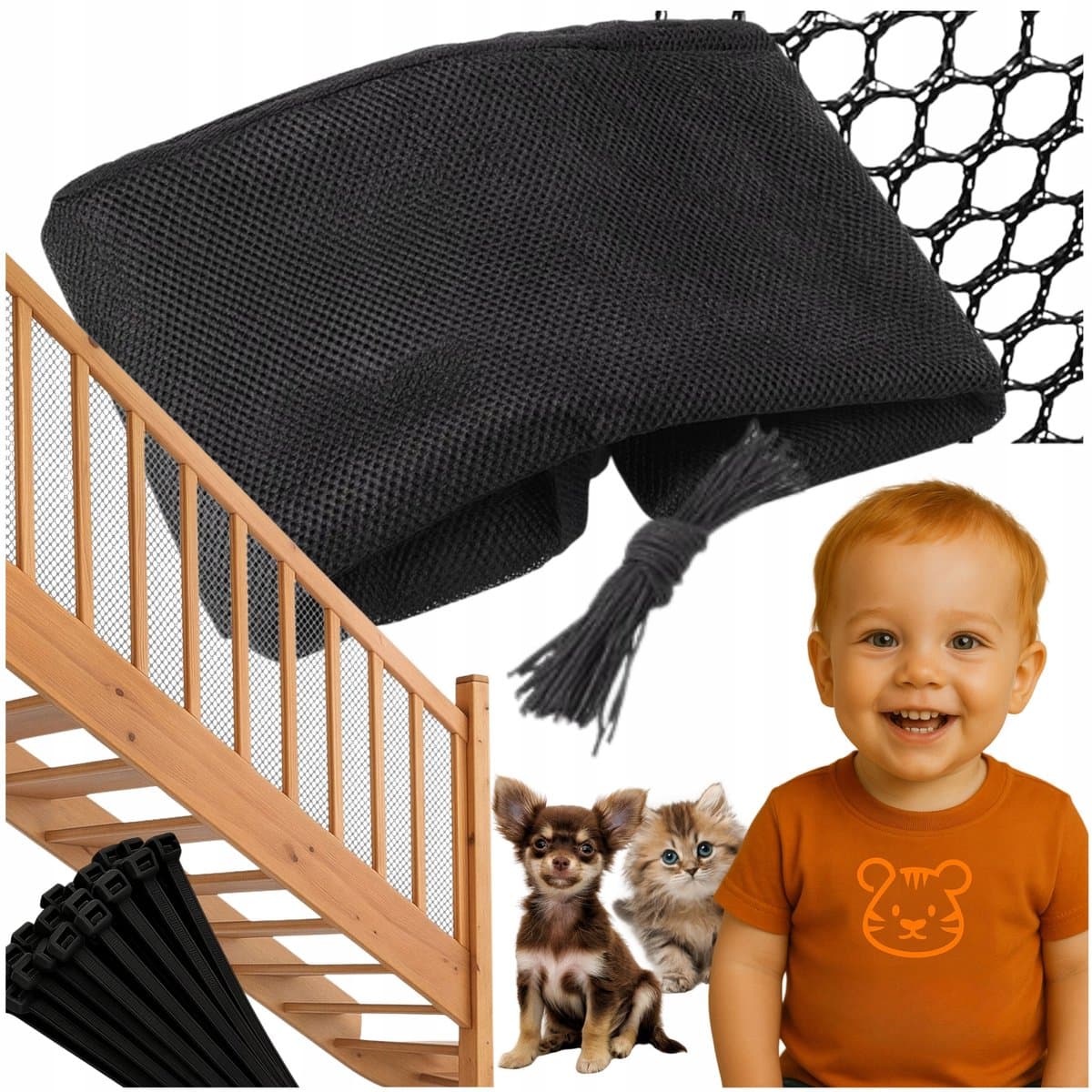 Veiligheidsnet voor kinderen, katten en honden - 300cm