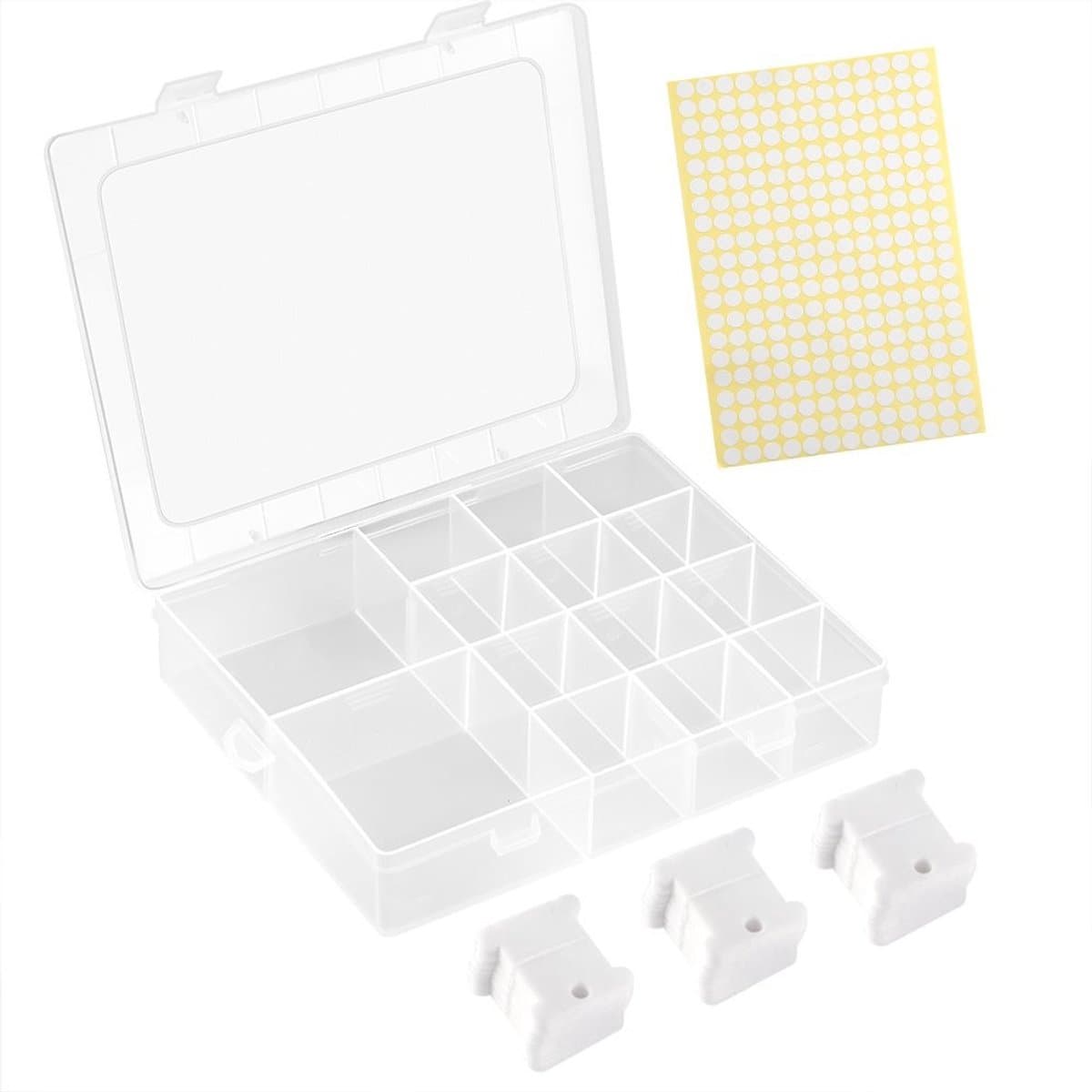Dailygoods- Flossklossen Set 120 Stuks - Opbergdoos - Blanco Stickers - Organiseren - Borduurgaren - Afmeting 3.8cm x 3.6cm