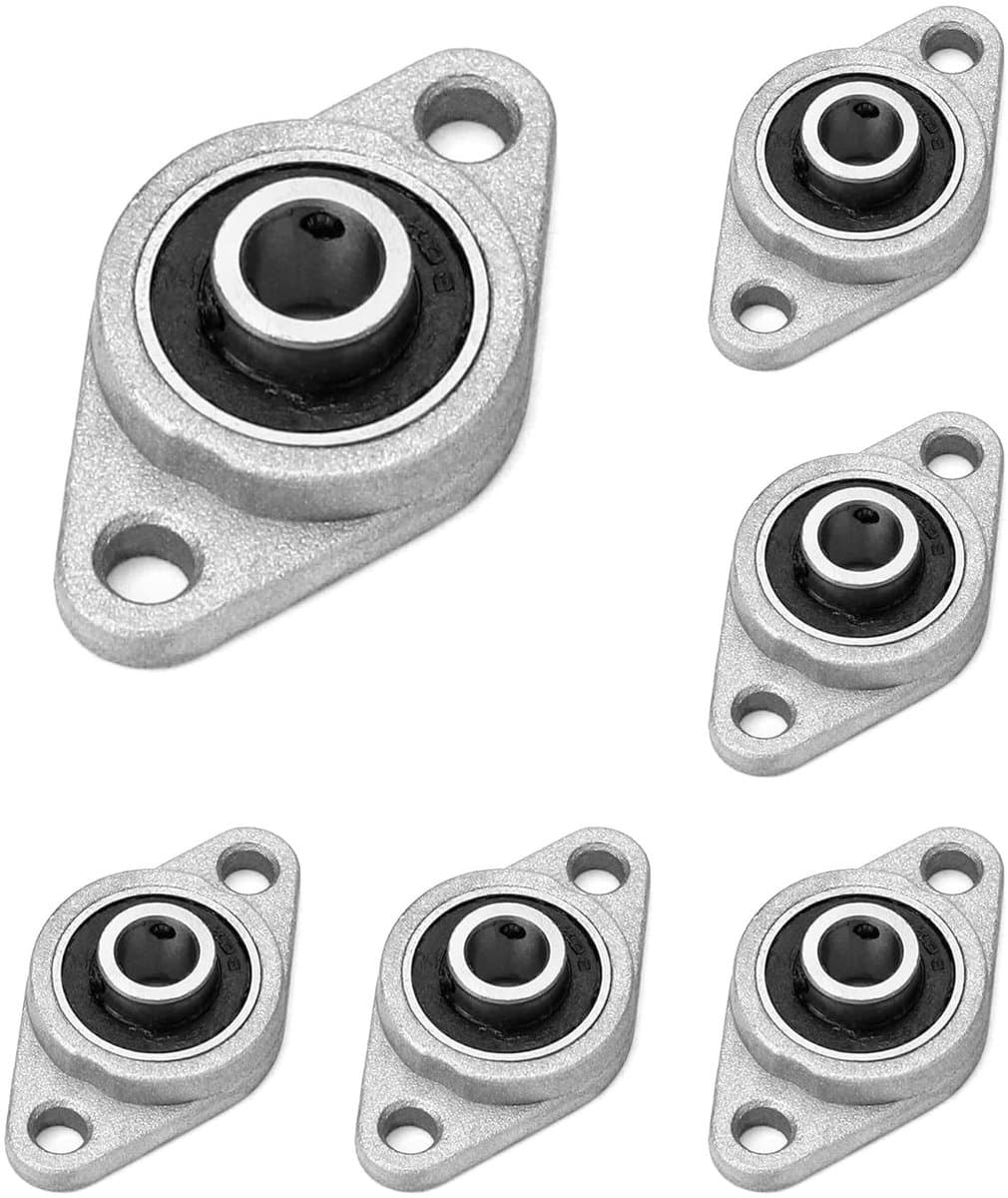 6 Stuks KFL08 Flenslager, Kussenbloklager 8mm, Zinklegering Binnenbal, Ideaal voor 3D Printers en Mechanische Toepassingen