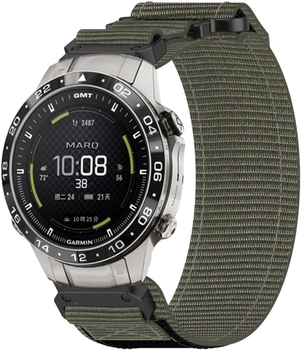 Voor Garmin MARQ Aviator Gen 2 22 mm nylon klittenbandsluiting horlogeband (grijs)