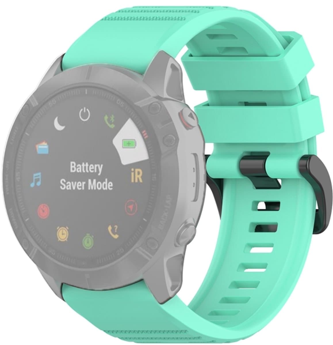 Voor Garmin Fenix 6X 26 mm Quick Release officiële textuur polsband horlogeband met plastic knop (meerblauw)