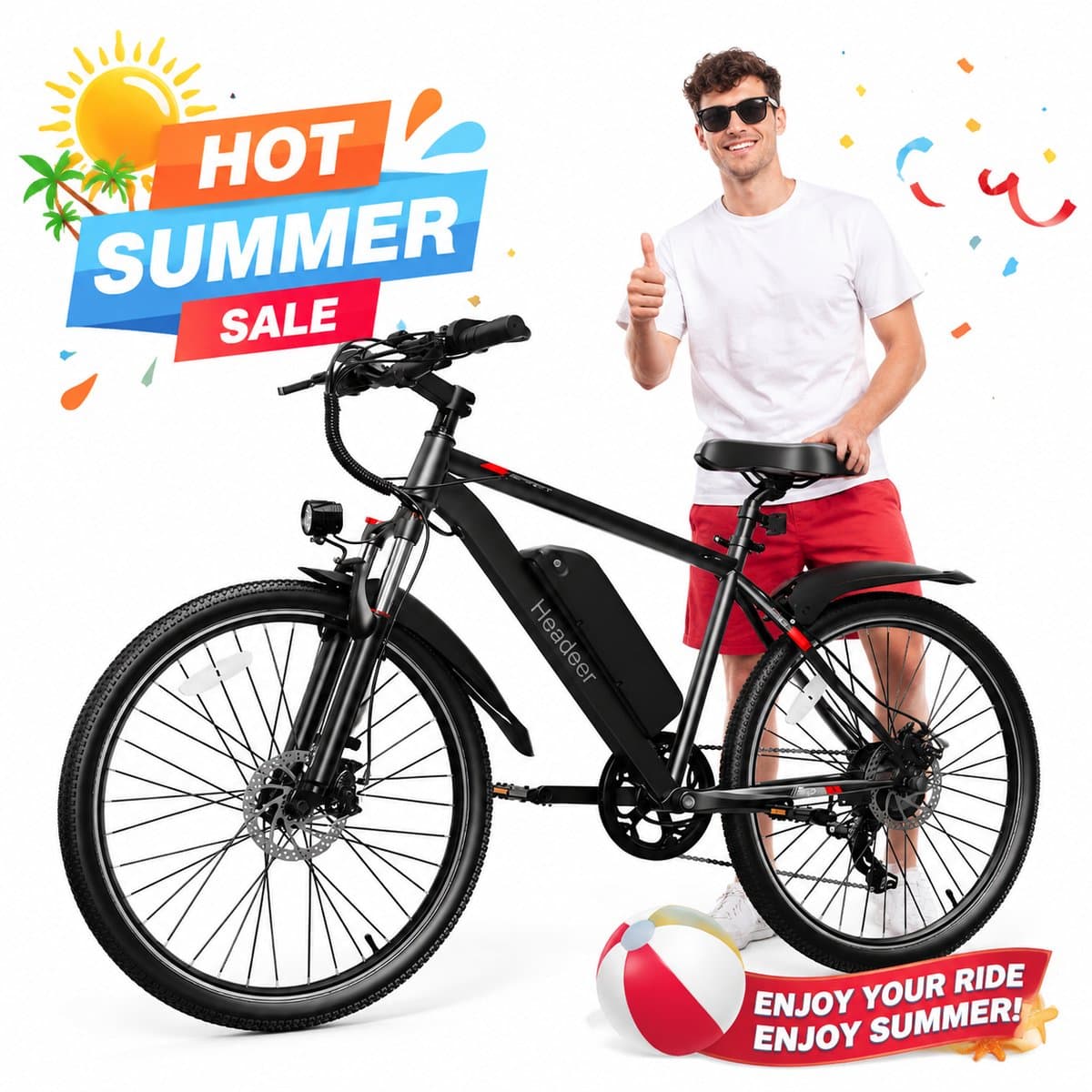 Adult Elektrische fiets voor volwassenen, 48V 21.6Ah Snow Band E-Bike met 5 snelheidsmodi, tot 80KM bereik, voorvering, cruise control, dubbele schijfremmen