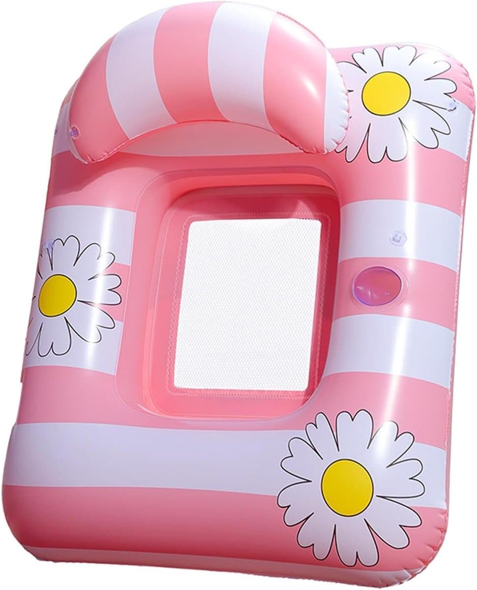Waterhangmat - Opblaasbare ligstoel - Ontspannen op water - Ademend mesh-gedeelte - 98 x 86 cm - Roze