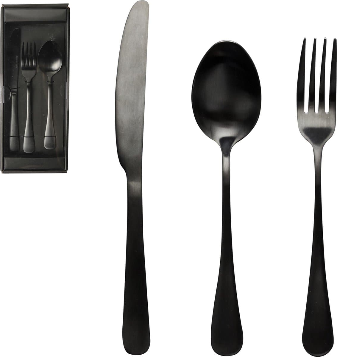 Gusta Bestek Set 3dlg-Mat Zwart