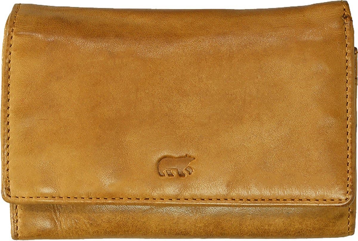 Bear Design Diana Leren Overslagportemonnee - Oker Geel