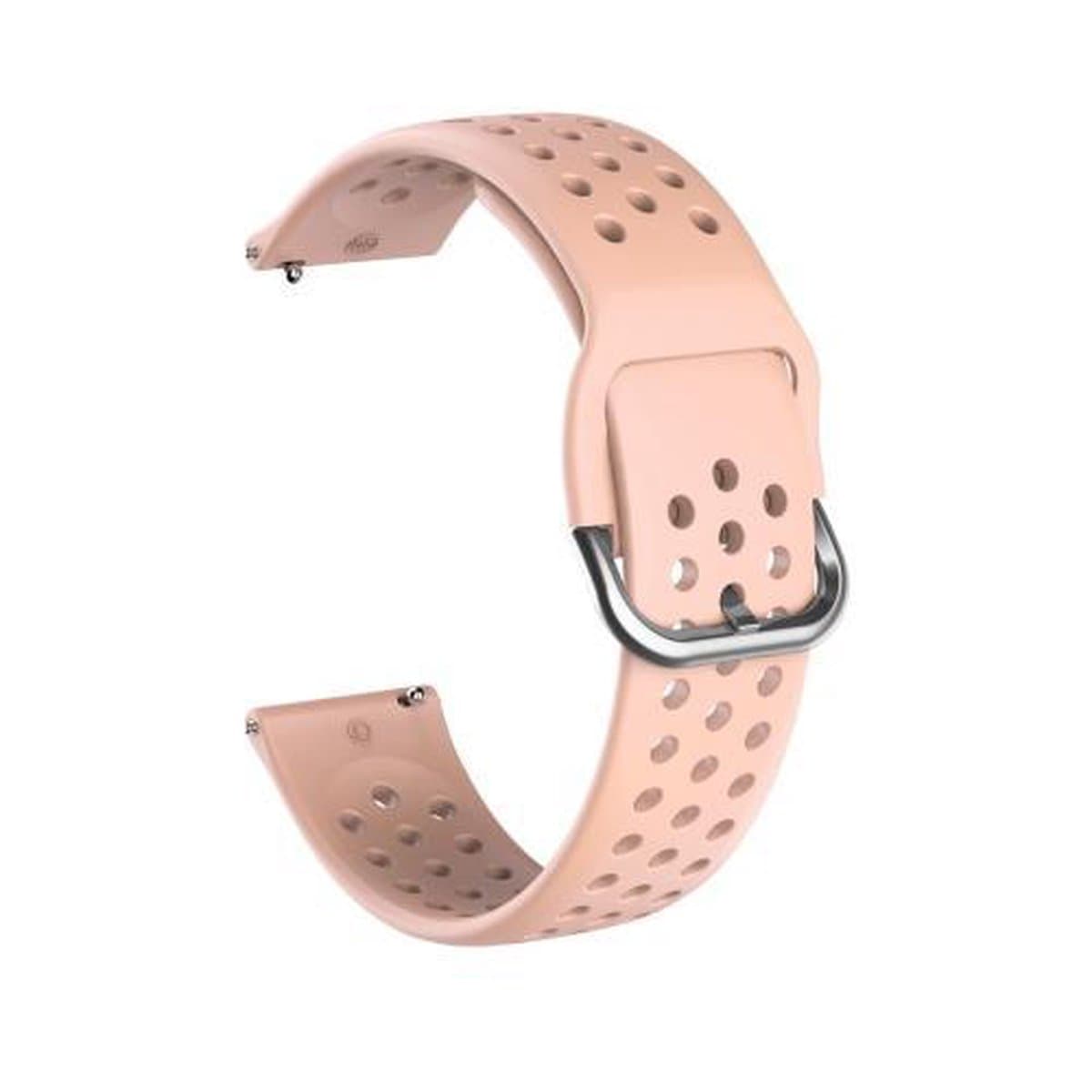 20mm Voor Huami Amazfit GTS / Samsung Galaxy Watch Active 2 / Huawei Watch GT2 42MM Ademende poreuze band met binnengesp (roze)
