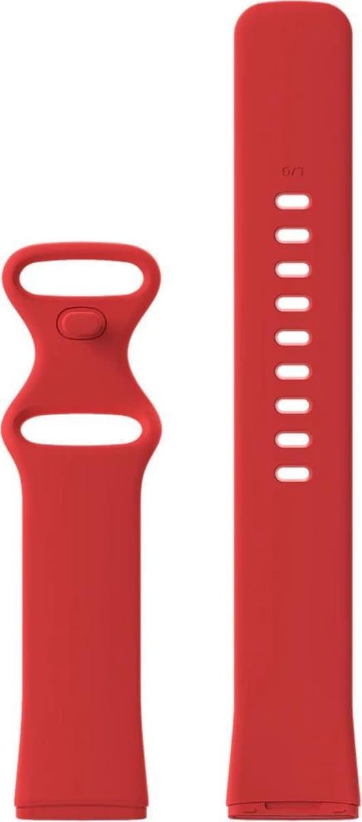 DrPhone FVS TPU Siliconen Polsband – Armband – Sportband Geschikt voor Fitbit Versa 3 / Fitbit Sense – Maat S – Rood