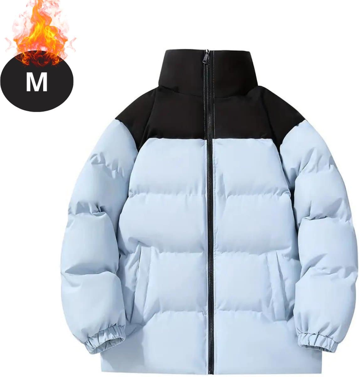 Livano Winterjas - Parka - Heren - Winter - Fleecejas - Volwassen - Stijlvol - Gewatteerde Jas - Blauw - M