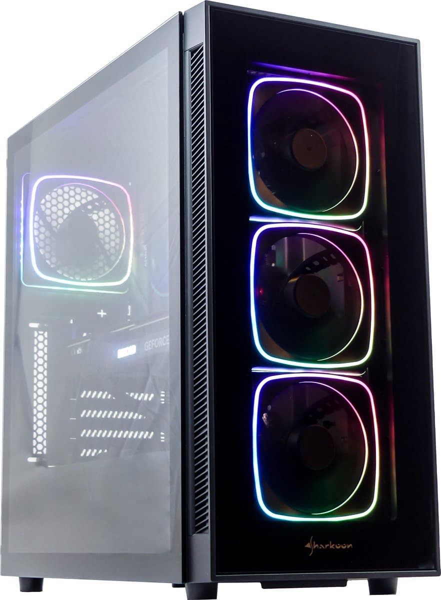 Intel 12100 RGB Game PC / Streaming Computer - RTX 3050 8GB - 16GB RAM - 512GB SSD - WIFI - Sharkoon TG6