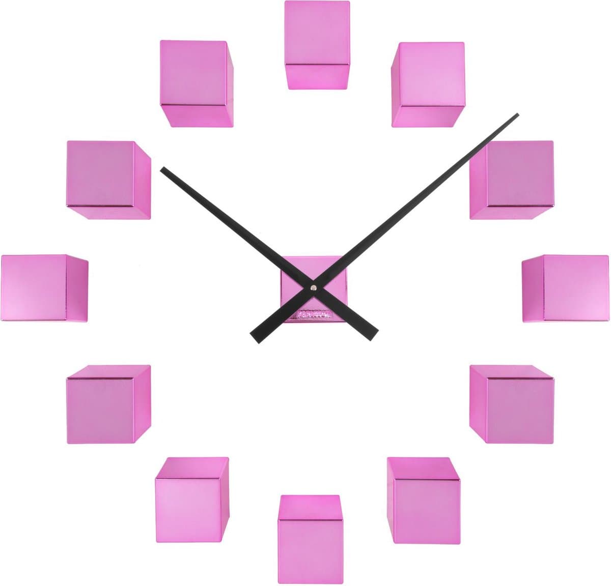 Karlsson Wandklok Diy Cubic Metallic - Roze - 40x5.5x40cm - Wandklok Scandinavisch